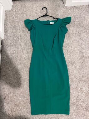 Calvin Klein | Dresses | Calvin Klein Dark Green Long Sleeve Dress Size M |  Poshmark